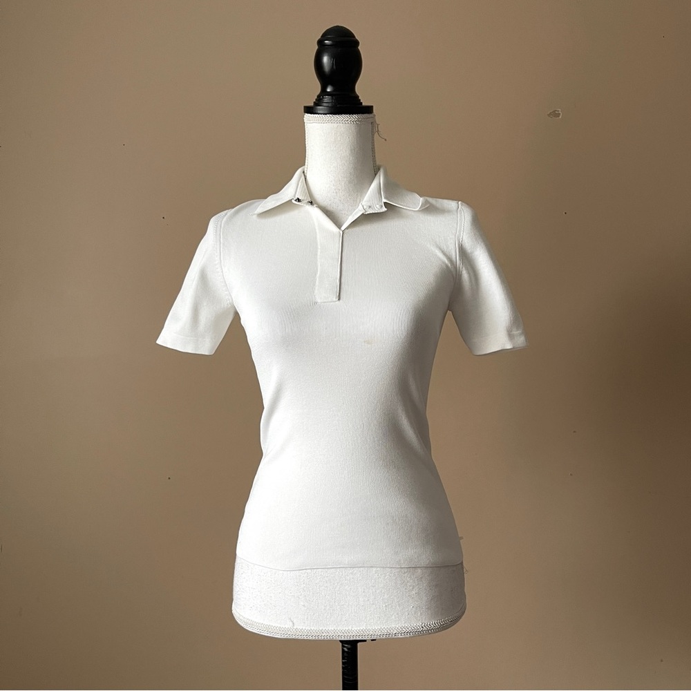 ALEXANDER WANG | White Stretch Polo Shirt Sz XS/S